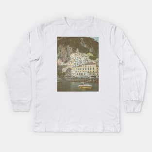 Vintage Amalfi coast Kids Long Sleeve T-Shirt